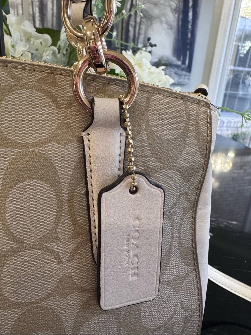 🤎Coach Christie Carryall Khaki Chalk Satchel Crossbody
